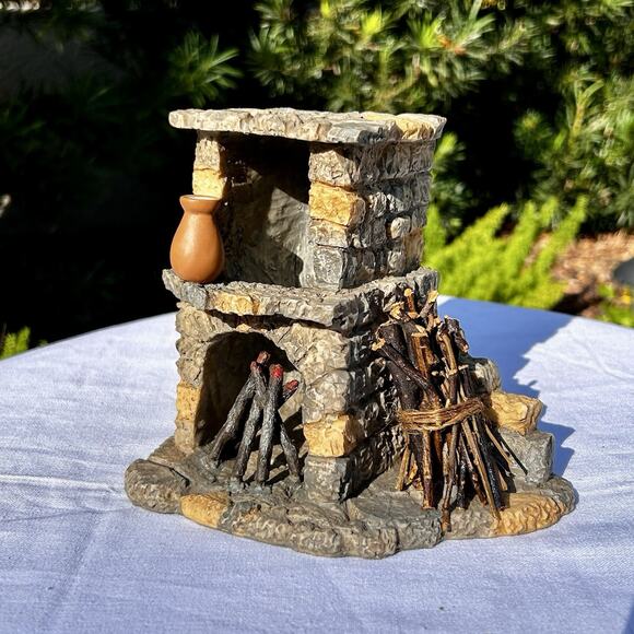 Retired 1998 Fontanini Lighted Fireplace 94802 Village Heirloom Nativity40 - Picture 5 of 15